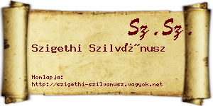 Szigethi Szilvánusz névjegykártya